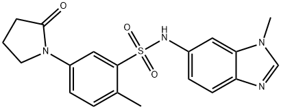 2-methyl-N-(3-methylbenzimidazol-5-yl)-5-(2-oxopyrrolidin-1-yl)benzenesulfonamide 구조식 이미지