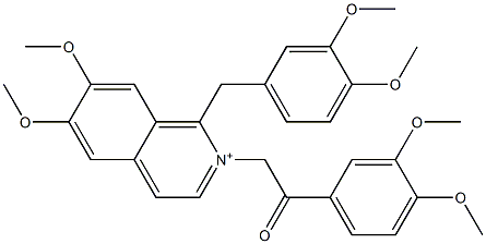 1-(3,4-dimethoxyphenyl)-2-[1-[(3,4-dimethoxyphenyl)methyl]-6,7-dimethoxyisoquinolin-2-ium-2-yl]ethanone 구조식 이미지