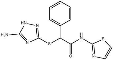 2-[(5-amino-1H-1,2,4-triazol-3-yl)sulfanyl]-2-phenyl-N-(1,3-thiazol-2-yl)acetamide Structure