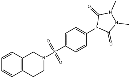 4-[4-(3,4-dihydro-1H-isoquinolin-2-ylsulfonyl)phenyl]-1,2-dimethyl-1,2,4-triazolidine-3,5-dione 구조식 이미지