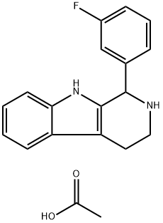 1-(3-fluorophenyl)-2,3,4,9-tetrahydro-1H-pyrido[3,4-b]indol-2-ium acetate Structure