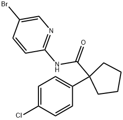 N-(5-bromopyridin-2-yl)-1-(4-chlorophenyl)cyclopentane-1-carboxamide 구조식 이미지