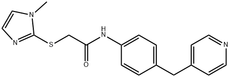 2-(1-methylimidazol-2-yl)sulfanyl-N-[4-(pyridin-4-ylmethyl)phenyl]acetamide Structure