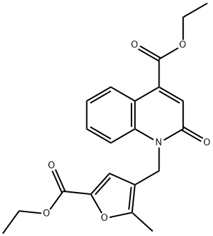 ethyl 1-[(5-ethoxycarbonyl-2-methylfuran-3-yl)methyl]-2-oxoquinoline-4-carboxylate 구조식 이미지