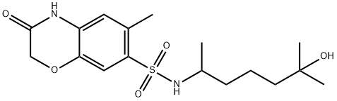 N-(6-hydroxy-6-methylheptan-2-yl)-6-methyl-3-oxo-4H-1,4-benzoxazine-7-sulfonamide Structure
