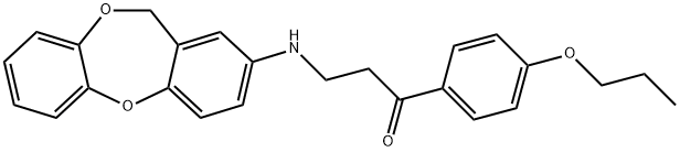 3-(6H-benzo[b][1,4]benzodioxepin-8-ylamino)-1-(4-propoxyphenyl)propan-1-one 구조식 이미지