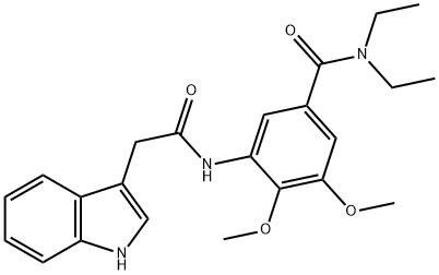 N,N-diethyl-3-[[2-(1H-indol-3-yl)acetyl]amino]-4,5-dimethoxybenzamide 구조식 이미지