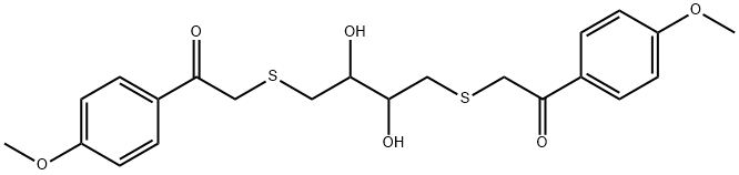 2-[2,3-dihydroxy-4-[2-(4-methoxyphenyl)-2-oxoethyl]sulfanylbutyl]sulfanyl-1-(4-methoxyphenyl)ethanone Structure