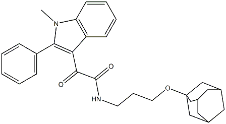 N-[3-(1-adamantyloxy)propyl]-2-(1-methyl-2-phenylindol-3-yl)-2-oxoacetamide 구조식 이미지