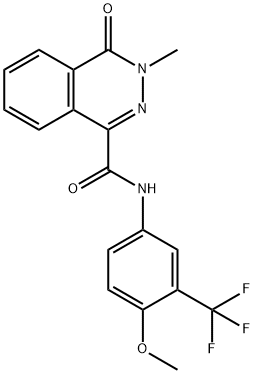 N-[4-methoxy-3-(trifluoromethyl)phenyl]-3-methyl-4-oxophthalazine-1-carboxamide 구조식 이미지