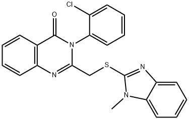 3-(2-chlorophenyl)-2-[(1-methylbenzimidazol-2-yl)sulfanylmethyl]quinazolin-4-one 구조식 이미지