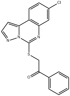 2-(8-chloropyrazolo[1,5-c]quinazolin-5-yl)sulfanyl-1-phenylethanone 구조식 이미지