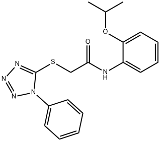 2-(1-phenyltetrazol-5-yl)sulfanyl-N-(2-propan-2-yloxyphenyl)acetamide 구조식 이미지