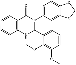 3-(1,3-benzodioxol-5-yl)-2-(2,3-dimethoxyphenyl)-1,2-dihydroquinazolin-4-one Structure