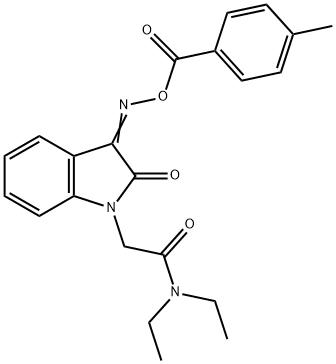 [(E)-[1-[2-(diethylamino)-2-oxoethyl]-2-oxoindol-3-ylidene]amino] 4-methylbenzoate 구조식 이미지