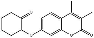 3,4-dimethyl-7-(2-oxocyclohexyl)oxychromen-2-one 구조식 이미지