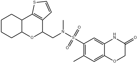 N-(5a,6,7,8,9,9a-hexahydro-4H-thieno[3,2-c]chromen-4-ylmethyl)-N,7-dimethyl-3-oxo-4H-1,4-benzoxazine-6-sulfonamide Structure