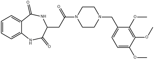 3-[2-oxo-2-[4-[(2,3,4-trimethoxyphenyl)methyl]piperazin-1-yl]ethyl]-3,4-dihydro-1H-1,4-benzodiazepine-2,5-dione Structure