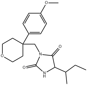 5-butan-2-yl-3-[[4-(4-methoxyphenyl)oxan-4-yl]methyl]imidazolidine-2,4-dione Structure