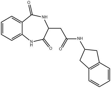 N-(2,3-dihydro-1H-inden-2-yl)-2-(2,5-dioxo-3,4-dihydro-1H-1,4-benzodiazepin-3-yl)acetamide 구조식 이미지