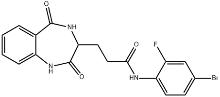 N-(4-bromo-2-fluorophenyl)-3-(2,5-dioxo-3,4-dihydro-1H-1,4-benzodiazepin-3-yl)propanamide 구조식 이미지