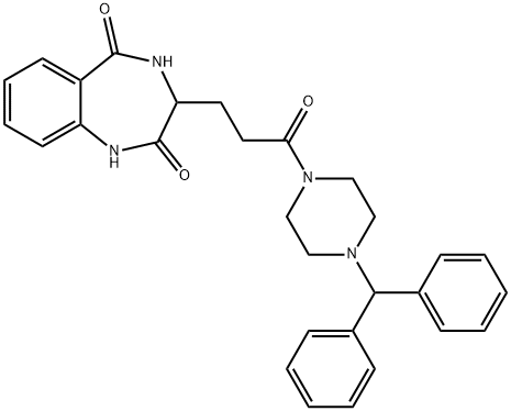 3-[3-(4-benzhydrylpiperazin-1-yl)-3-oxopropyl]-3,4-dihydro-1H-1,4-benzodiazepine-2,5-dione Structure