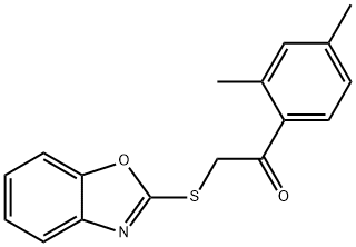 2-(1,3-benzoxazol-2-ylsulfanyl)-1-(2,4-dimethylphenyl)ethanone 구조식 이미지