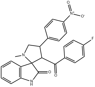 3'-(4-fluorobenzoyl)-1'-methyl-4'-(4-nitrophenyl)spiro[1H-indole-3,2'-pyrrolidine]-2-one 구조식 이미지