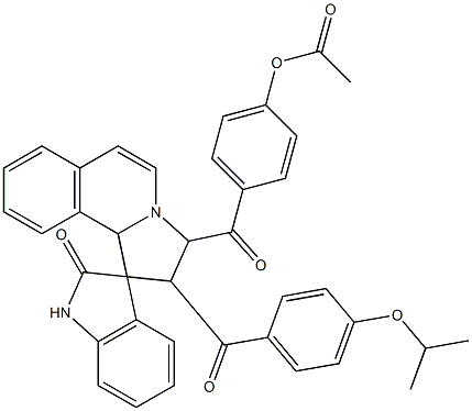 [4-[2-oxo-2'-(4-propan-2-yloxybenzoyl)spiro[1H-indole-3,1'-3,10b-dihydro-2H-pyrrolo[2,1-a]isoquinoline]-3'-carbonyl]phenyl] acetate Structure