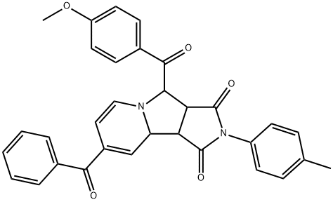 8-benzoyl-4-(4-methoxybenzoyl)-2-(4-methylphenyl)-3a,4,9a,9b-tetrahydropyrrolo[3,4-a]indolizine-1,3-dione Structure