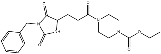 ethyl 4-[3-(1-benzyl-2,5-dioxoimidazolidin-4-yl)propanoyl]piperazine-1-carboxylate Structure