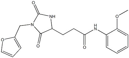 3-[1-(furan-2-ylmethyl)-2,5-dioxoimidazolidin-4-yl]-N-(2-methoxyphenyl)propanamide Structure