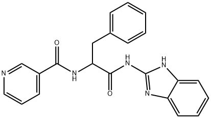 N-[1-(1H-benzimidazol-2-ylamino)-1-oxo-3-phenylpropan-2-yl]pyridine-3-carboxamide Structure