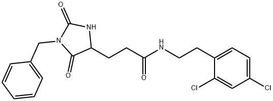 3-(1-benzyl-2,5-dioxoimidazolidin-4-yl)-N-[2-(2,4-dichlorophenyl)ethyl]propanamide 구조식 이미지