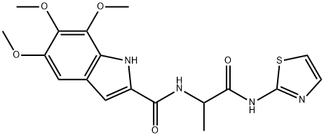 5,6,7-trimethoxy-N-[1-oxo-1-(1,3-thiazol-2-ylamino)propan-2-yl]-1H-indole-2-carboxamide Structure