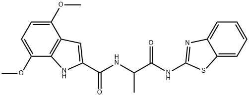 N-[1-(1,3-benzothiazol-2-ylamino)-1-oxopropan-2-yl]-4,7-dimethoxy-1H-indole-2-carboxamide Structure
