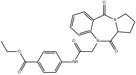 ethyl 4-[[2-(6,11-dioxo-6a,7,8,9-tetrahydropyrrolo[2,1-c][1,4]benzodiazepin-5-yl)acetyl]amino]benzoate Structure