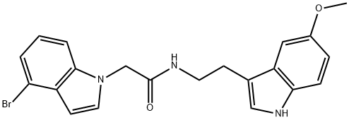 2-(4-bromoindol-1-yl)-N-[2-(5-methoxy-1H-indol-3-yl)ethyl]acetamide 구조식 이미지