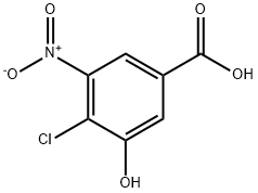 4-Chloro-3-hydroxy-5-nitro-benzoic acid 구조식 이미지