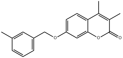 3,4-dimethyl-7-[(3-methylphenyl)methoxy]chromen-2-one 구조식 이미지