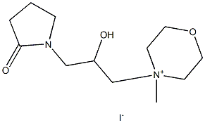 1-[2-hydroxy-3-(4-methylmorpholin-4-ium-4-yl)propyl]pyrrolidin-2-one iodide Structure