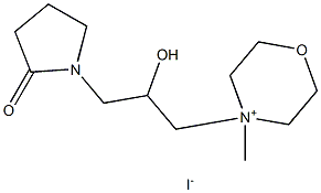 1-[2-hydroxy-3-(4-methylmorpholin-4-ium-4-yl)propyl]pyrrolidin-2-one iodide 구조식 이미지