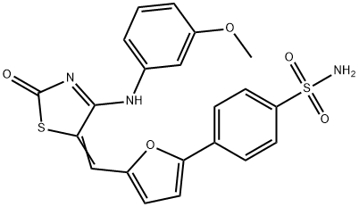 4-[5-[(E)-[4-(3-methoxyanilino)-2-oxo-1,3-thiazol-5-ylidene]methyl]furan-2-yl]benzenesulfonamide Structure