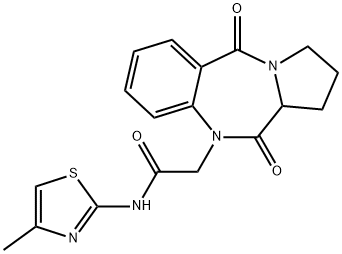 2-(6,11-dioxo-6a,7,8,9-tetrahydropyrrolo[2,1-c][1,4]benzodiazepin-5-yl)-N-(4-methyl-1,3-thiazol-2-yl)acetamide Structure