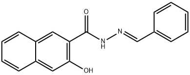 N-[(E)-benzylideneamino]-3-hydroxynaphthalene-2-carboxamide 구조식 이미지