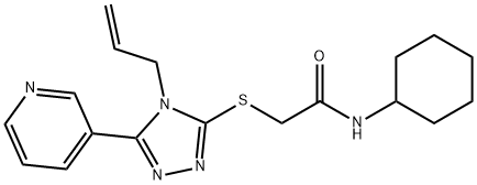 N-cyclohexyl-2-[(4-prop-2-enyl-5-pyridin-3-yl-1,2,4-triazol-3-yl)sulfanyl]acetamide Structure