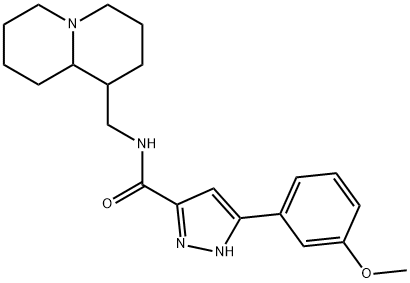 N-(2,3,4,6,7,8,9,9a-octahydro-1H-quinolizin-1-ylmethyl)-3-(3-methoxyphenyl)-1H-pyrazole-5-carboxamide Structure