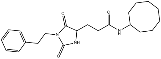 N-cyclooctyl-3-[2,5-dioxo-1-(2-phenylethyl)imidazolidin-4-yl]propanamide Structure