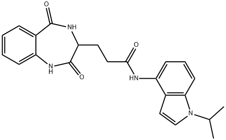 3-(2,5-dioxo-3,4-dihydro-1H-1,4-benzodiazepin-3-yl)-N-(1-propan-2-ylindol-4-yl)propanamide Structure