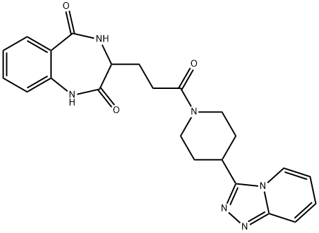 3-[3-oxo-3-[4-([1,2,4]triazolo[4,3-a]pyridin-3-yl)piperidin-1-yl]propyl]-3,4-dihydro-1H-1,4-benzodiazepine-2,5-dione Structure